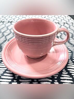 Fiestaware Peony Tea Cup and Saucer Set